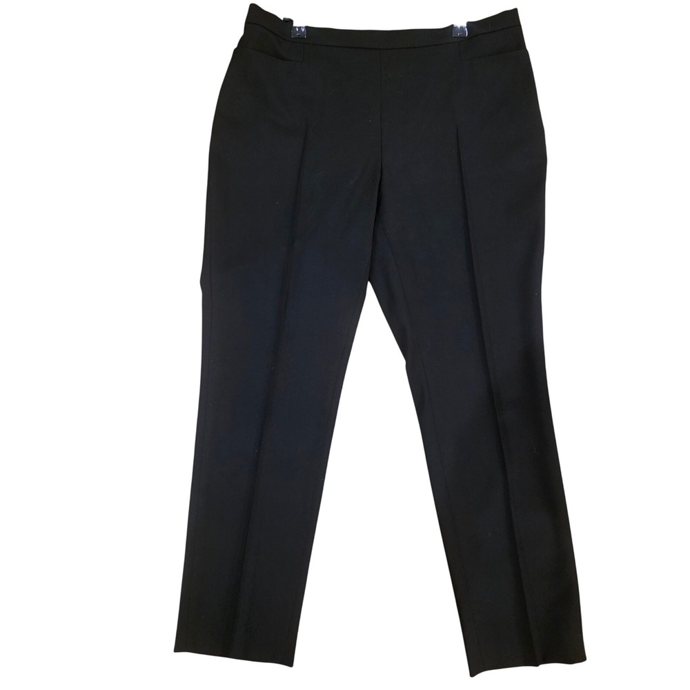 AKRIS PUNTO Francoise Wool Pants Women's 10 Black Tailored‎ Trouser Quiet Luxury